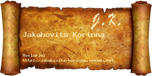 Jakabovits Korinna névjegykártya