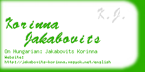 korinna jakabovits business card